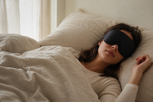 3D contoured sleep mask — zero pressure, total blackout, eyelash-safe